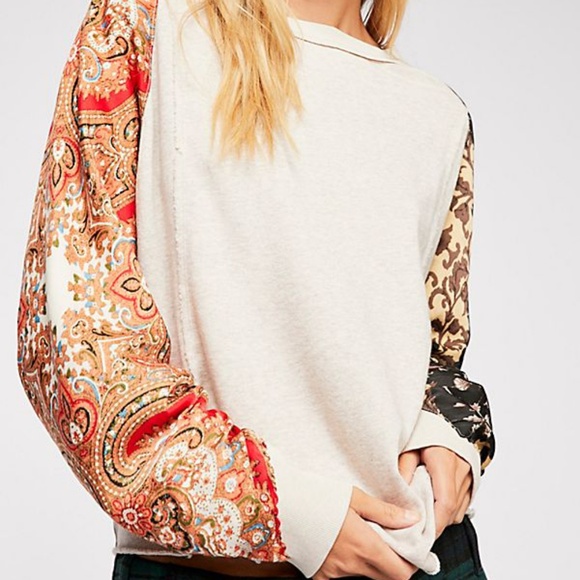 NWT Free People Vintage Affair Cotton Printed Swea - Picture 2 of 6